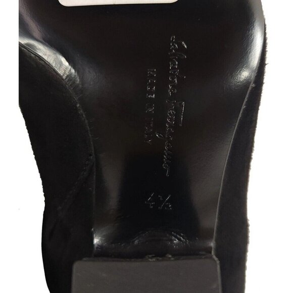 Salvatore Ferragamo Shirin Suede Ankle Boots US 4.5 34.5 Black New - Picture 7 of 14